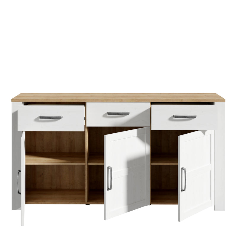 Bohol 3 Door 3 Drawer Sideboard – White – image 4