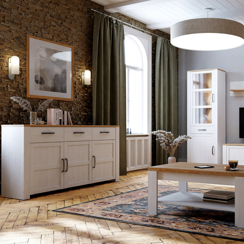 Bohol 3 Door 3 Drawer Sideboard – White – image 5