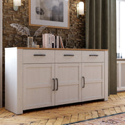 Bohol 3 Door 3 Drawer Sideboard – White – image 7