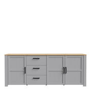 Bohol 3 Door 3 Drawer Large Sideboard – Grey – image 2