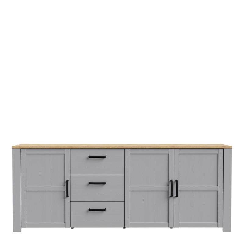 Bohol 3 Door 3 Drawer Large Sideboard – Grey – image 2