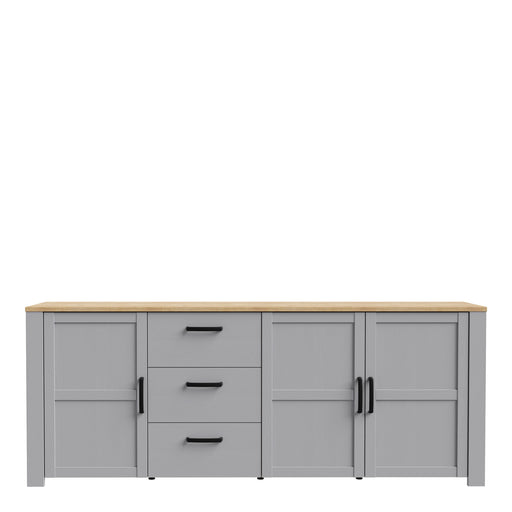 Bohol 3 Door 3 Drawer Large Sideboard – Grey – image 2