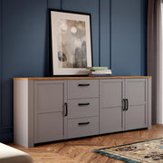 Bohol 3 Door 3 Drawer Large Sideboard – Grey – image 6