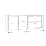Bohol 3 Door 3 Drawer Large Sideboard – Grey – image 7