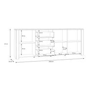 Bohol 3 Door 3 Drawer Large Sideboard – Grey – image 8