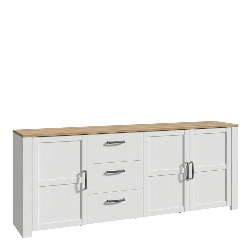 Bohol 3 Door 3 Drawer Large Sideboard – White – image 1