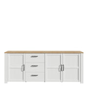 Bohol 3 Door 3 Drawer Large Sideboard – White – image 2