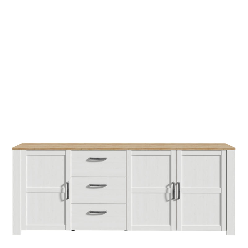 Bohol 3 Door 3 Drawer Large Sideboard – White – image 2