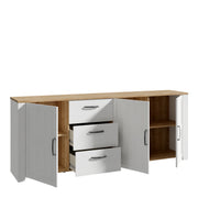 Bohol 3 Door 3 Drawer Large Sideboard – White – image 3