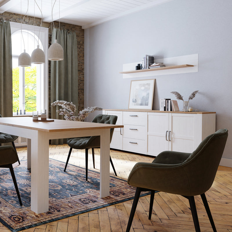 Bohol 3 Door 3 Drawer Large Sideboard – White – image 5