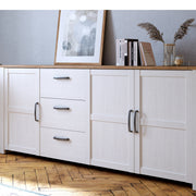 Bohol 3 Door 3 Drawer Large Sideboard – White – image 6