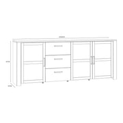 Bohol 3 Door 3 Drawer Large Sideboard – White – image 7