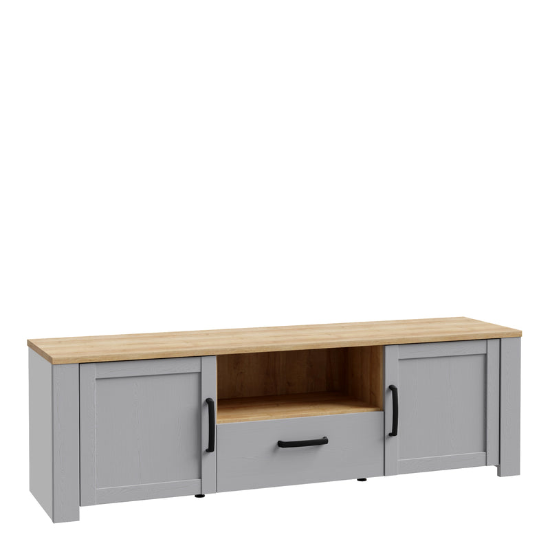 Bohol 2 Door 1 Drawer TV Unit – Grey – image 1
