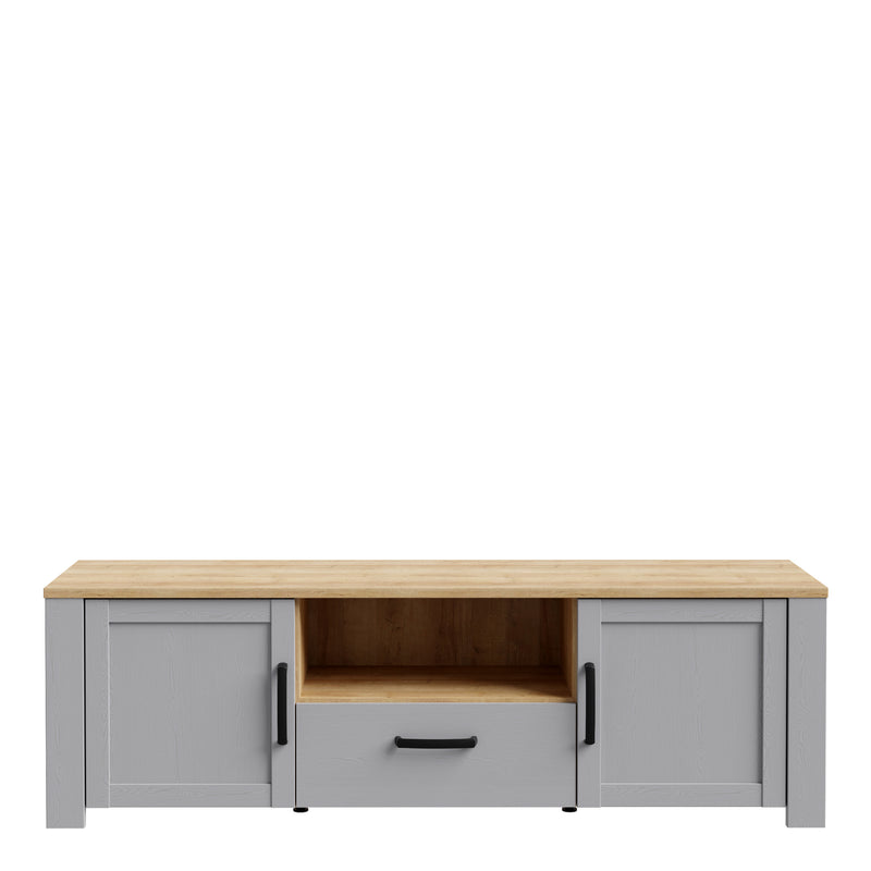 Bohol 2 Door 1 Drawer TV Unit – Grey – image 2