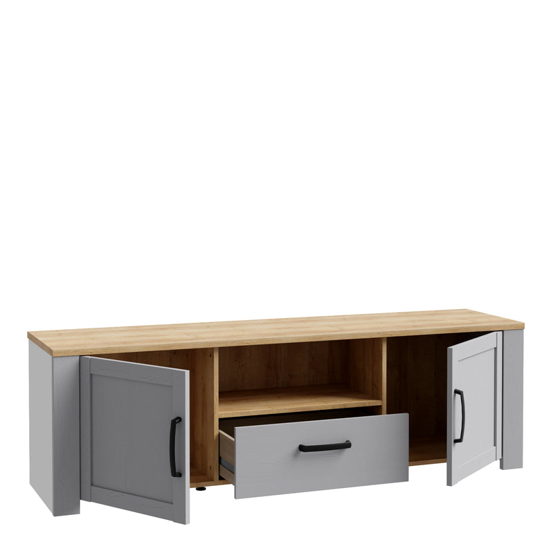 Bohol 2 Door 1 Drawer TV Unit – Grey – image 3