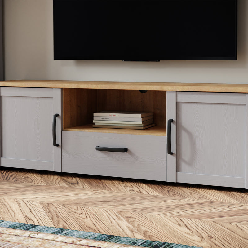 Bohol 2 Door 1 Drawer TV Unit – Grey – image 6