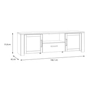 Bohol 2 Door 1 Drawer TV Unit – Grey – image 8