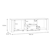 Bohol 2 Door 1 Drawer TV Unit – Grey – image 9