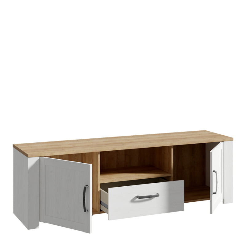 Bohol 2 Door 1 Drawer TV Unit – White – image 3