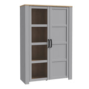 Bohol 2 Door Display Cabinet – Riviera Oak/Grey Oak – image 1