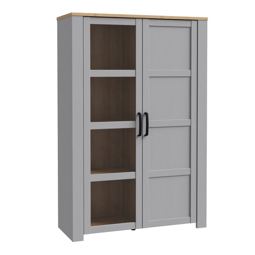 Bohol 2 Door Display Cabinet – Riviera Oak/Grey Oak – image 1