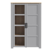 Bohol 2 Door Display Cabinet – Riviera Oak/Grey Oak – image 2