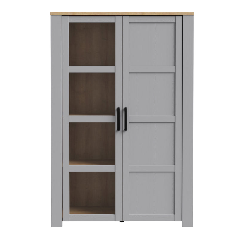 Bohol 2 Door Display Cabinet – Riviera Oak/Grey Oak – image 2