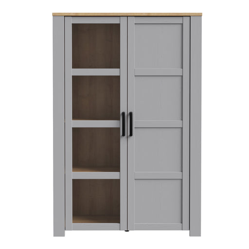 Bohol 2 Door Display Cabinet – Riviera Oak/Grey Oak – image 2