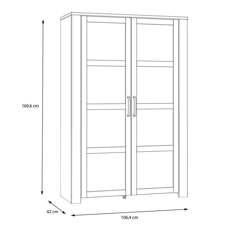 Bohol 2 Door Display Cabinet – Riviera Oak/Grey Oak – image 7
