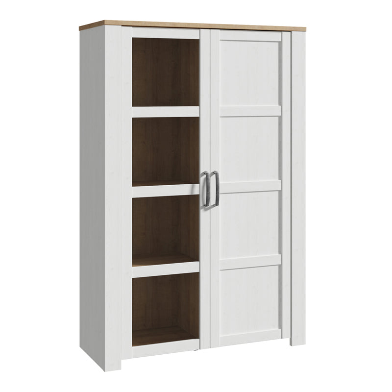 Bohol 2 Door Display Cabinet – Riviera Oak/White – image 1