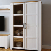 Bohol 2 Door Display Cabinet – Riviera Oak/White – image 6