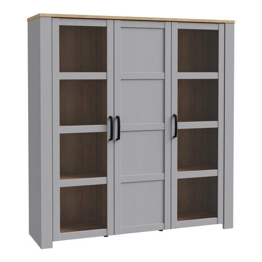 Bohol 3 Door Large Display Cabinet – Grey – image 1