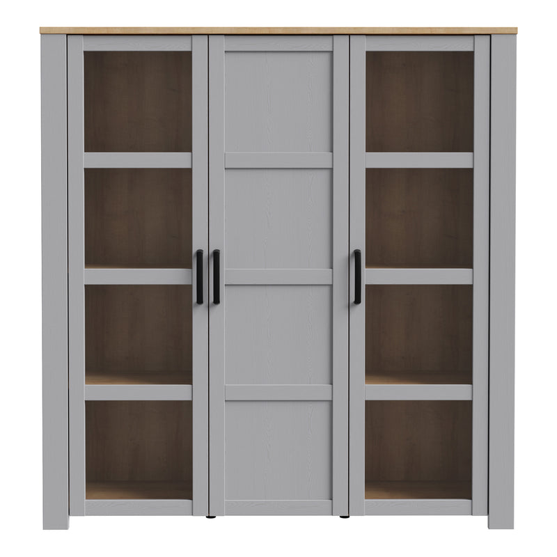 Bohol 3 Door Large Display Cabinet – Grey – image 2