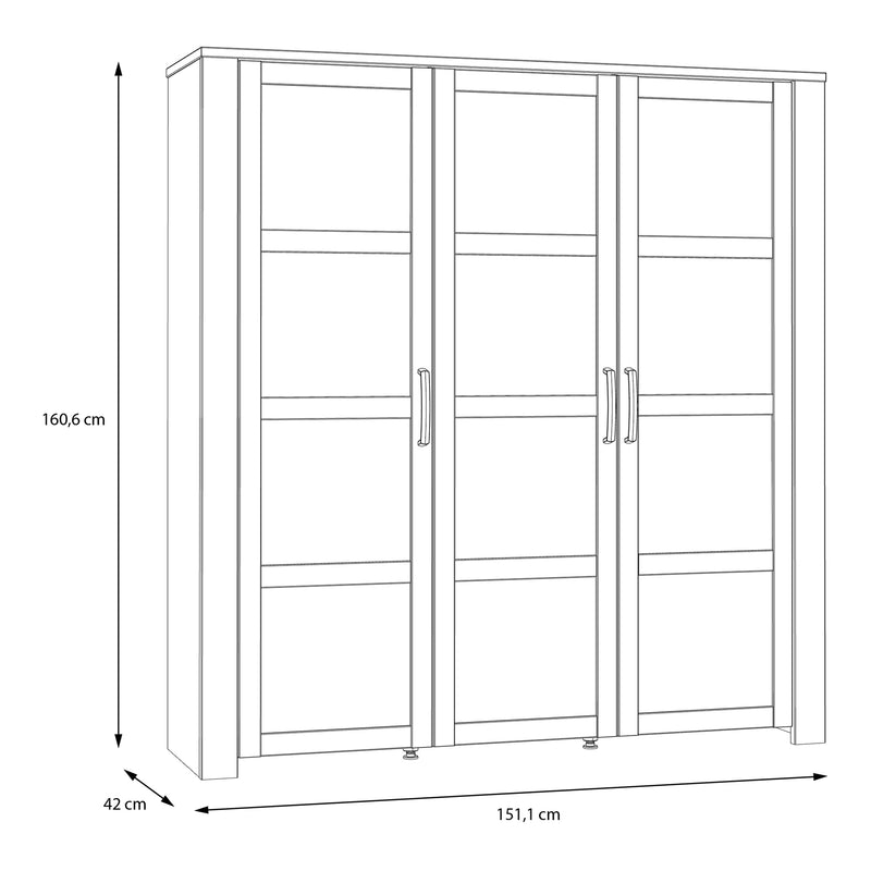 Bohol 3 Door Large Display Cabinet – Grey – image 6