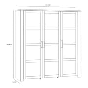 Bohol 3 Door Large Display Cabinet – White – image 6