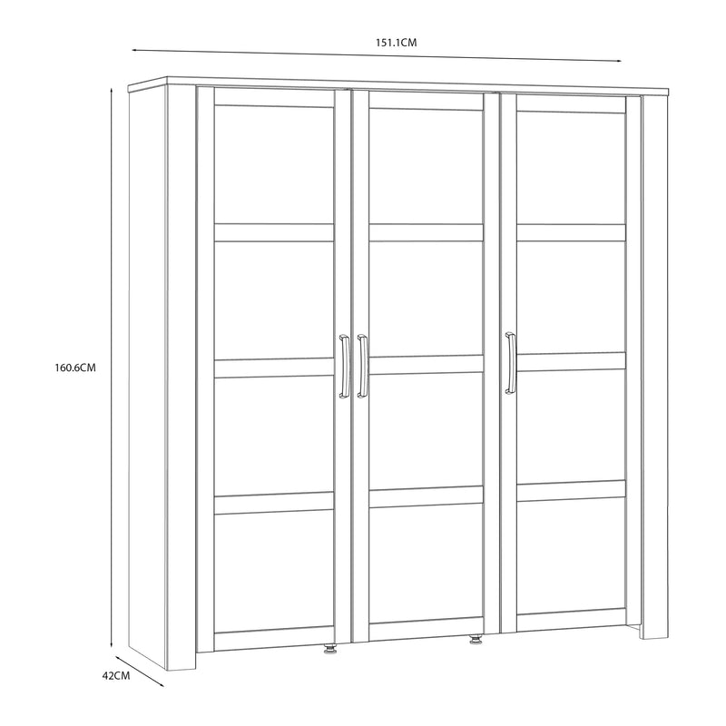 Bohol 3 Door Large Display Cabinet – White – image 6