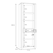 Bohol 2 Door 1 Drawer Narrow Display Cabinet – Riviera Oak/Grey Oak – image 8