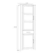 Bohol 2 Door 1 Drawer Narrow Display Cabinet – Riviera Oak/White – image 8