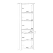 Bohol 2 Door 1 Drawer Narrow Display Cabinet – Riviera Oak/White – image 9