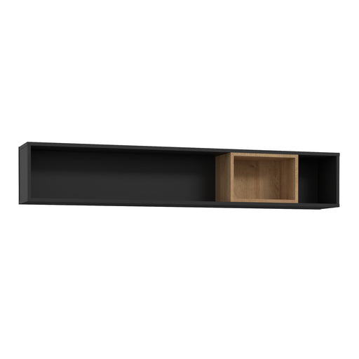 High Rock Wall Shelf in Matt Black/Riviera Oak – image 1