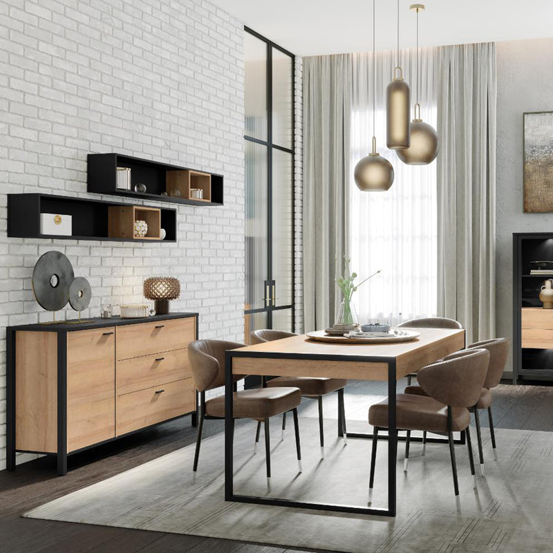 High Rock Wall Shelf in Matt Black/Riviera Oak – image 3
