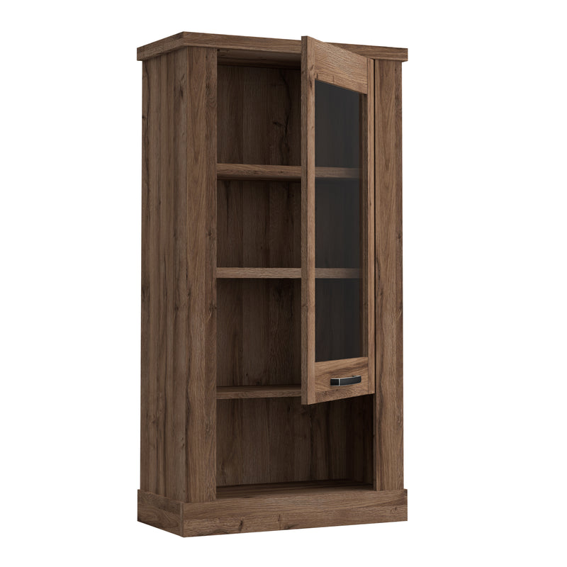 Corona 1 Door Wall Display Cabinet in Tabak Oak – image 3