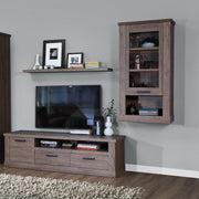 Corona 1 Door Wall Display Cabinet in Tabak Oak – image 4