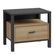 High Rock Bedside in Matt Black/Riviera Oak – image 1