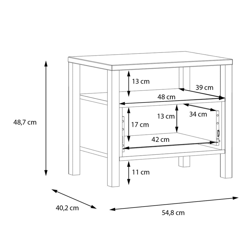 High Rock Bedside in Matt Black/Riviera Oak – image 10