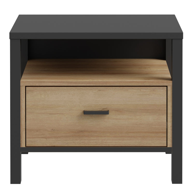 High Rock Bedside in Matt Black/Riviera Oak – image 2