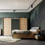 High Rock Bedside in Matt Black/Riviera Oak – image 6