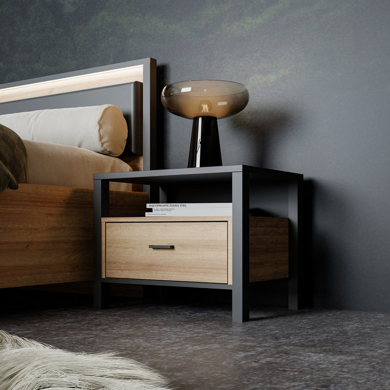High Rock Bedside in Matt Black/Riviera Oak – image 7