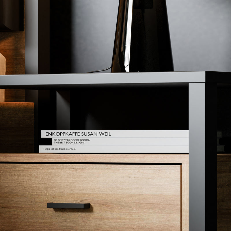 High Rock Bedside in Matt Black/Riviera Oak – image 8