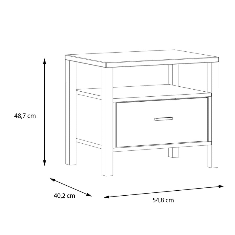 High Rock Bedside in Matt Black/Riviera Oak – image 9